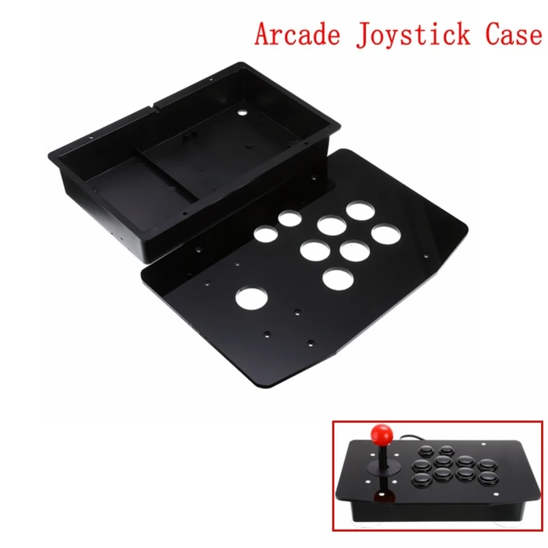 

DIY Acrylic Panel Case Replacement Clear Black Arcade Joystick Handle Arcade Game Kit Sturdy Construction Easy to Install