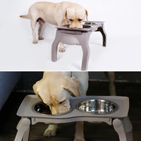 dogs double non slip bowl melamine collapsible bowl stainless steel durable double pet removable bowls pet supplies