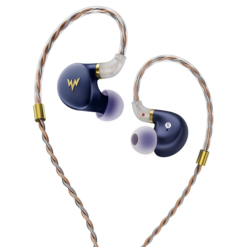 A-HE03-BLue Whizzer A-HE03, гибридные Наушники Hi-Res с арматурным покрытием, Hi-Fi, басовые наушники, 2-контактный разъем, 3,5 мм, в ухо, мониторы, Hi-Fi наушники - Цвет: A-HE03-BLue
