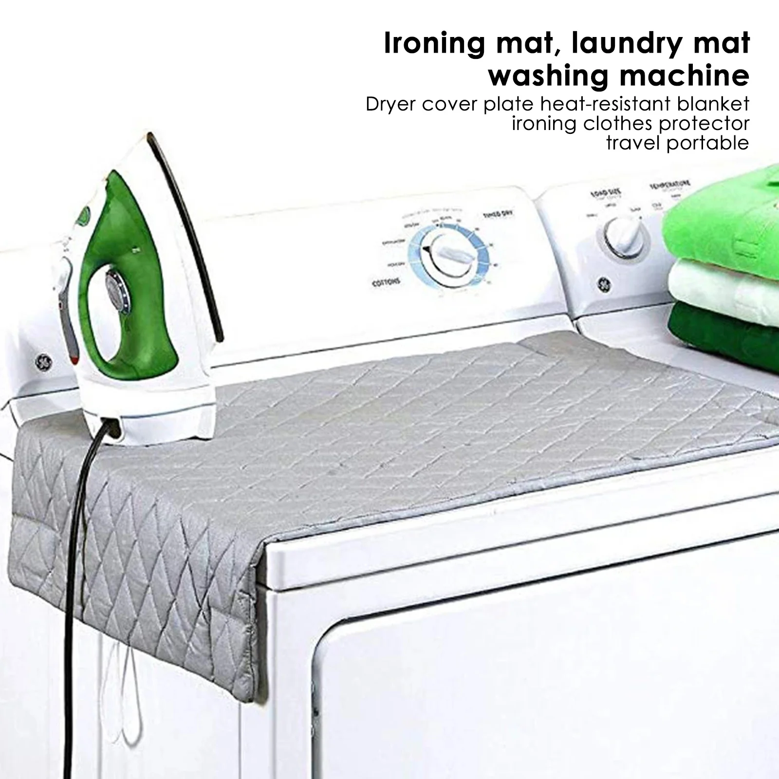 

Ironing Mat Laundry Pad Washer Dryer Cover Board Heat Resistant Blanket Press Clothes Protector Travel Portable