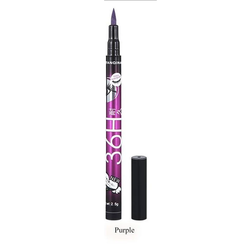 Purple 4 цвета черный 36H карандаш для глаз Водостойкий карандаш для глаз прецизионная долговечная жидкая подводка для глаз гладкие инструменты для макияжа жидкая подводка для глаз - Цвет: Purple