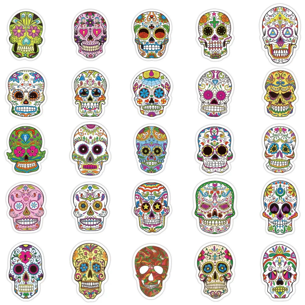 

10/30/50PCS Colorful Skull Graffiti Stickers Skateboard Laptop Motorcycle Phone Luggage Cool Waterproof Sticker Decal Kid Toy