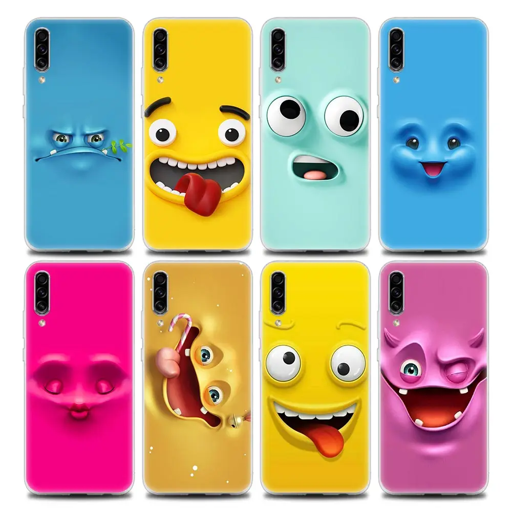 

Cartoon Art Funny Faces Clear Phone Case for Samsung A70 A70s A40 A50 A30 A20e A20s A10 A10S Note 8 9 10 Plus Soft Silicon