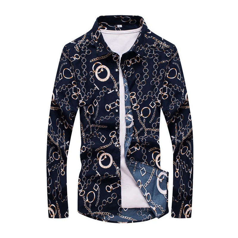 Небесно-голубой Новая модная рубашка с длинными рукавами, 5XL, 6XL, 7XL, 8XL, большой размер, Повседневная рубашка, камуфляжная, с принтом, Пляжная, английская, тонкая рубашка - Цвет: Небесно-голубой