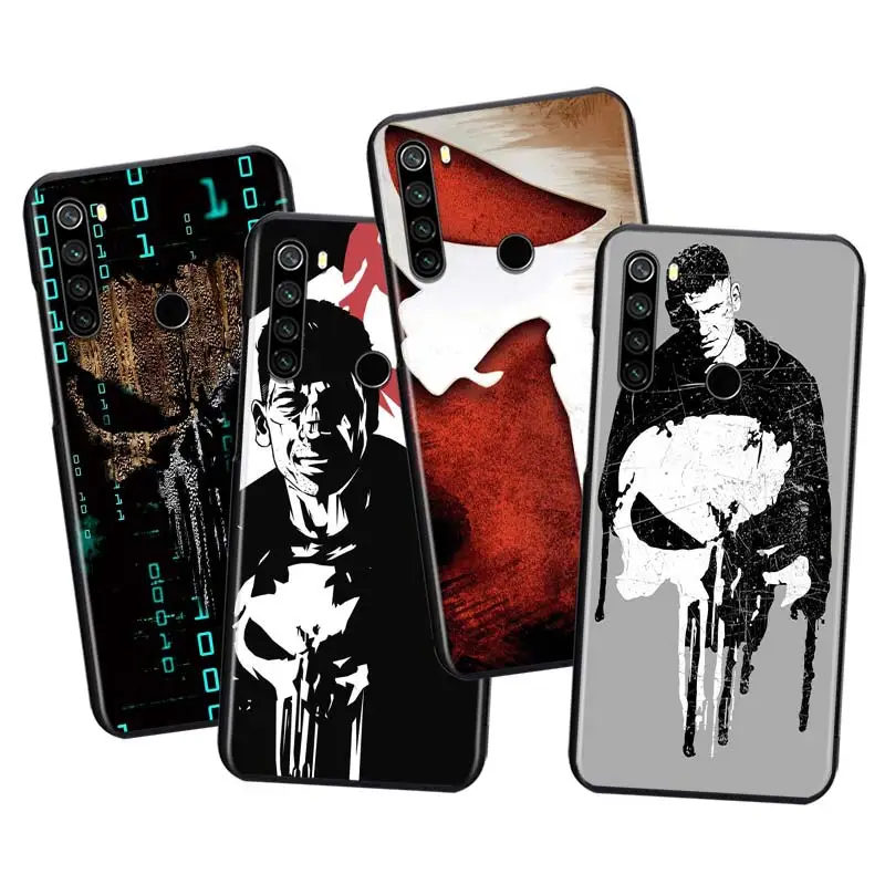 

Phone Case Marvel Punisher For Xiaomi Redmi Note 4 4X 5A 5 6 7 8T 8 9T 9S 9 10 10S Prime Pro Max Black Soft TPU Cover