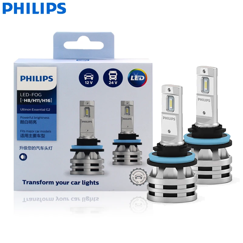 Лампы светодиодные Philips H8/H11/H16, 6500 К, 12 В/24 В, 24 Вт