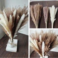 30pcs natural dried flower pampas grass bouquet with wheat ears rabbit grass hay decoration for wedding party bohemian room home