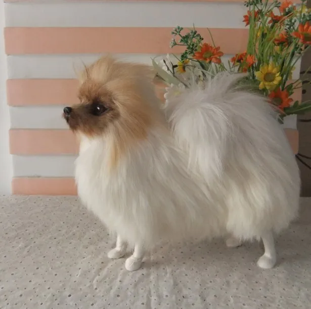 Игрушка для собаки из полиэтилена кукла померанского шпица натурального цвета