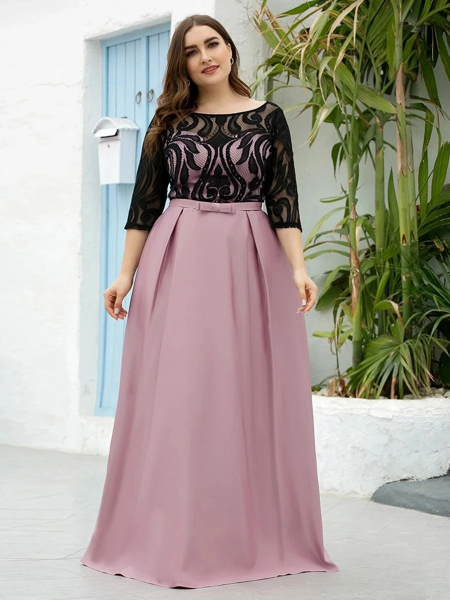 

Ever Pretty Robe de soirée Plus Size See Though Wholesale Prom Dresses with Half Sleeve Elegant Pary Gowns Vestidos De Gala