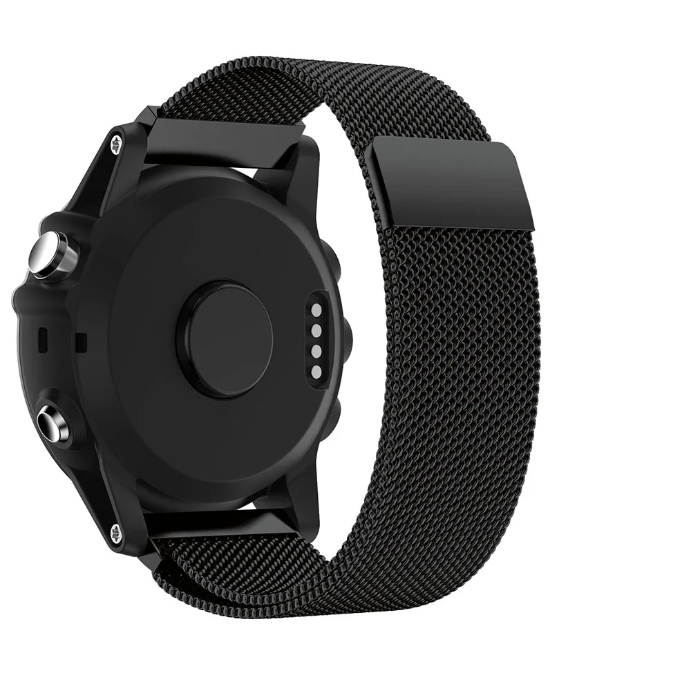Black Миланская петля Магнитная часовая полоса ремешок для Garmin Fenix 6X/6X Pro/5X Plus 3 HR Браслет из нержавеющей стали - Цвет ремешка: Black