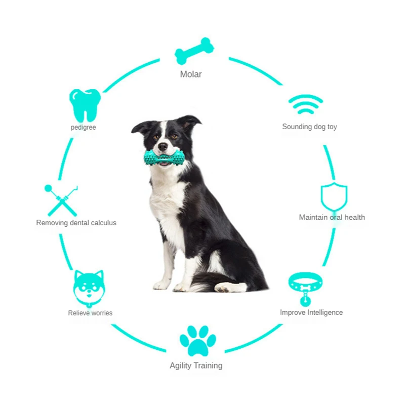 

Aggressive Chewing of Dog Toys Molar Bite Resistant Interactive Dog Toy Accessories Training Dog Agility Rubber Toy Cleaning Tee