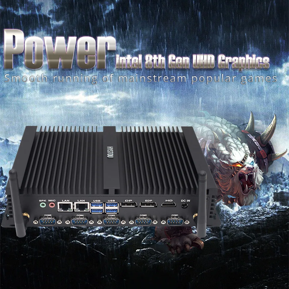 Безвентиляторный промышленный ПК 3 дисплея Core i5 8250U двойной Intel Lan Core i7 5500U RS232 RS485 COM ITX PC Celeron прочный компьютер J1900
