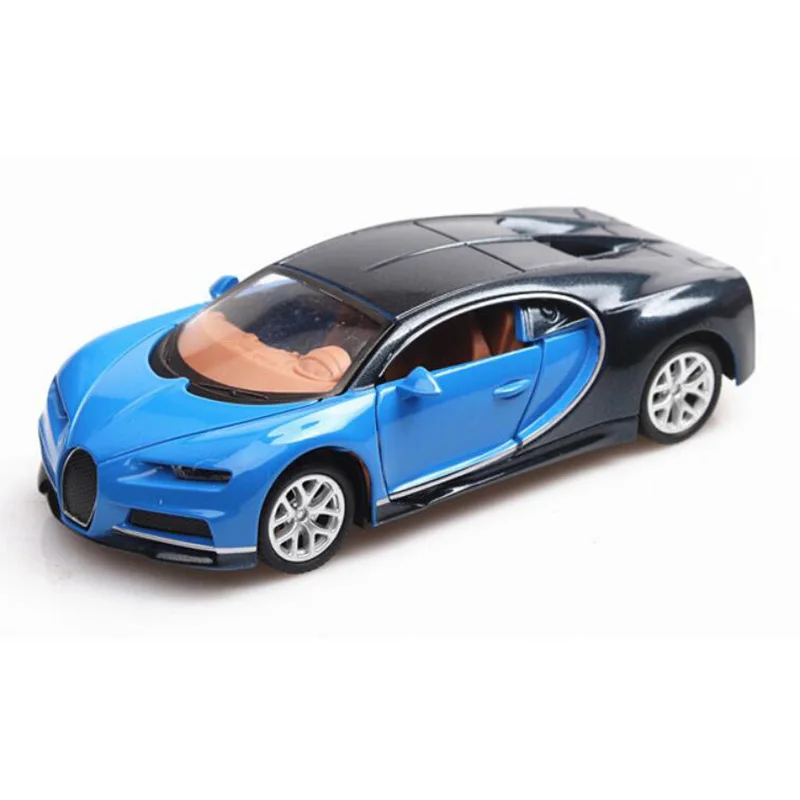 Blue 1/36 масштабная Игрушечная машина Bugatti Chiron, спортивный автомобиль из металлического сплава, литые модели автомобилей, миниатюрные игрушки для детей, детская коллекция - Цвет: Blue