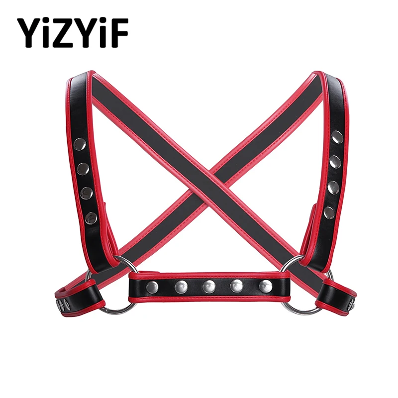 Мужское нижнее белье регулируемые ремни из искусственной кожи с перекрестной