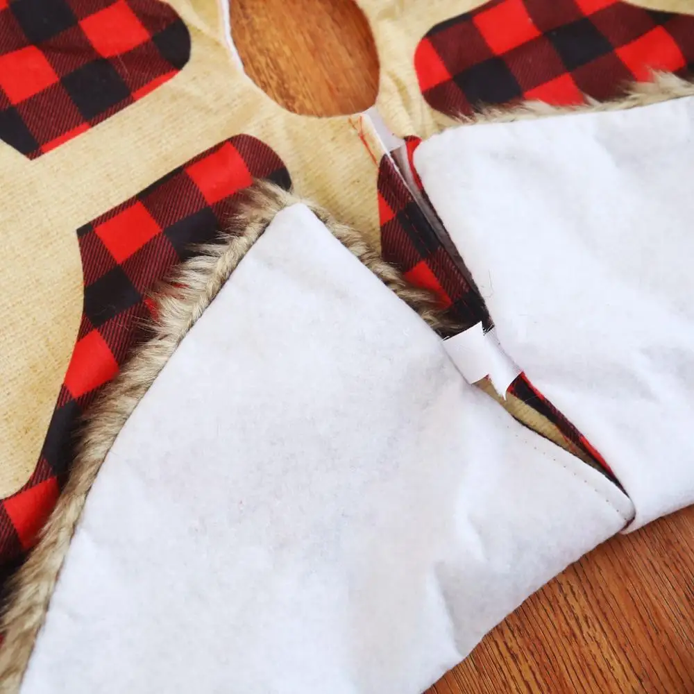 Рождественская елка со снежинками юбка диаметром 90 см красная клетчатая для елки