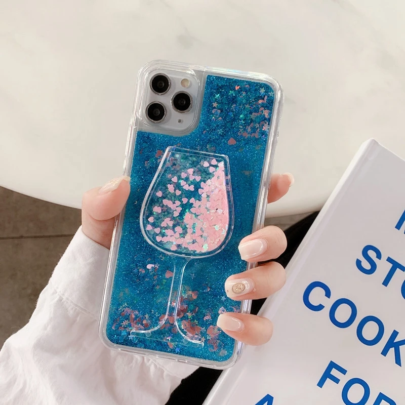 Для iphone 11 pro MAX чехол 3D зыбучий песок красное вино стекло Алмазный для iPhone 6 6s 7 8 plus XS