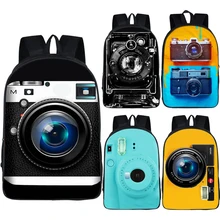 Camera Printing Backpack Women Men Travel Bag Children School Bags for Teenage Girls Boys School Backpack Bookbag