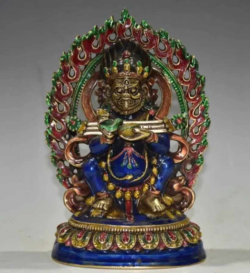 

China brass cloisonne Tibetan god of wealth Buddha crafts statue