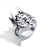 new domineer anubis egyptian cross titanium steel ring game poster super cool wolf head stainless steel rings for man