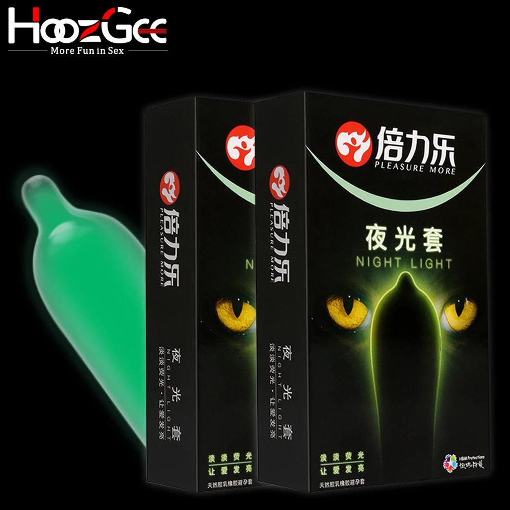 HoozGee Ночной свет презервативы 30 шт. светящиеся + 40 ультратонкие флуоресцентные