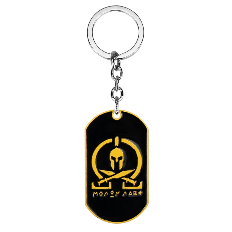 Доншэнг Спарта Милитари бирка для собаки брелок-брелок молон лабе спартанский оберег металлическое кольцо для мужчин хип-хоп держатель на.