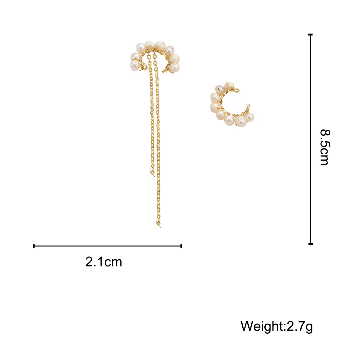 

AMORCOME Korean Design Elegant Pearl Geometric Tassel Clip on Earrings Non Pierced Pearl Ear Clips for Women Fashion Jewelry