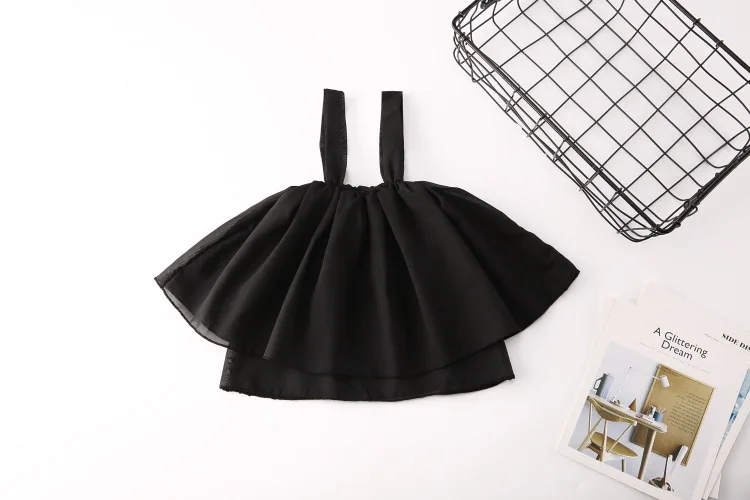 Комплекты летней одежды для девочек Корейский шифоновый топ на бретельках +