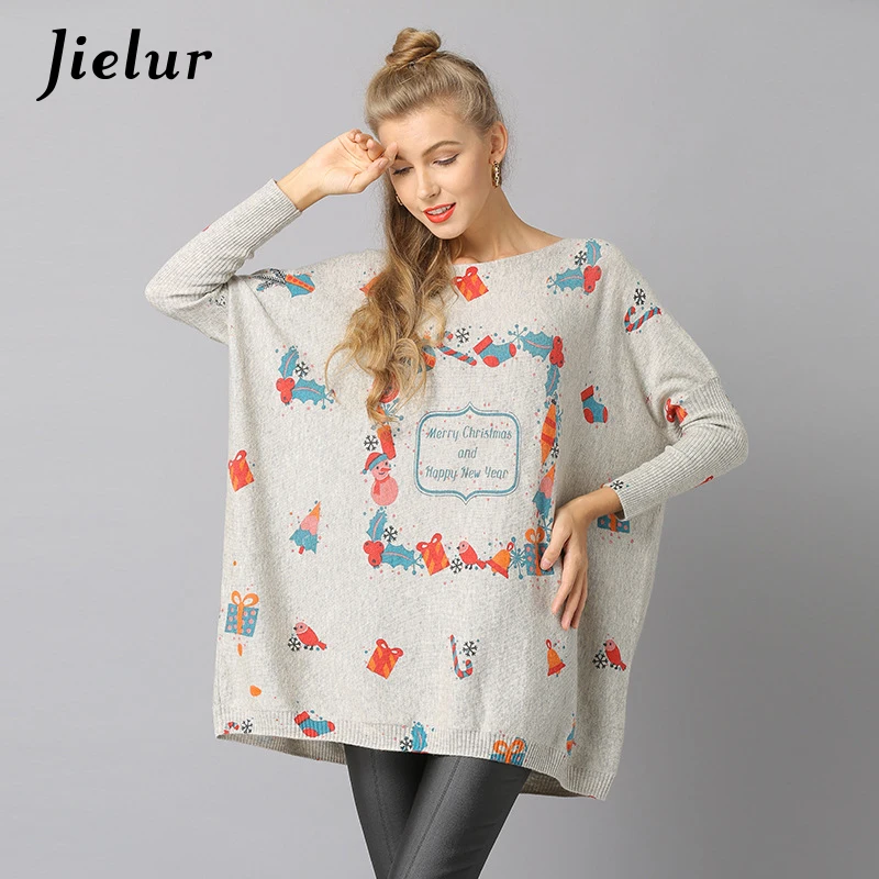 Jielur на зиму в европейском стиле Рождественский свитер для женщин милые подарки