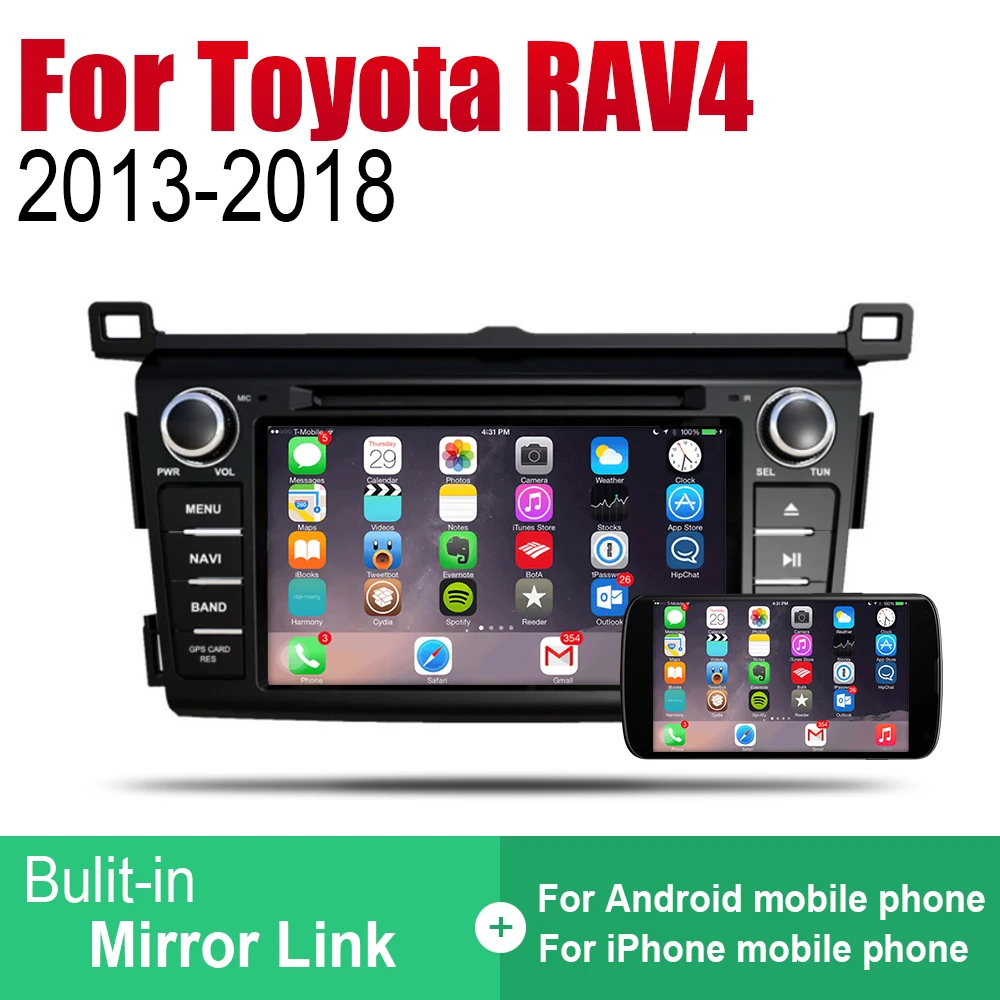 ZaiXi Android автомобильный Радио Стерео GPS навигация для Toyota RAV4 2013 ~ 2018 Bluetooth wifi 2din