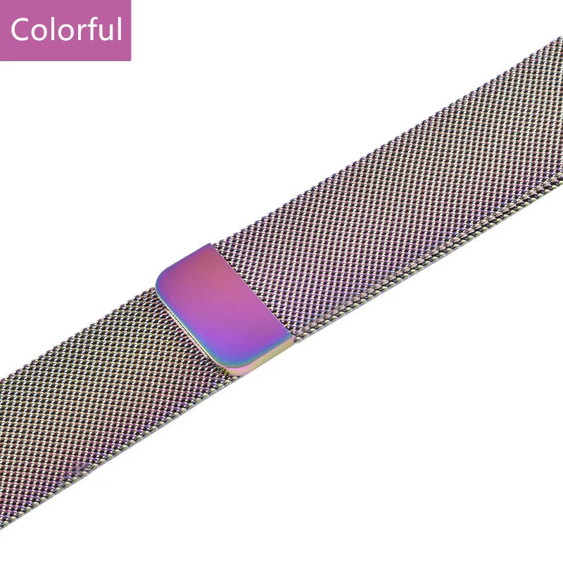 Colorful Миланская петля для Apple Watch ремешок 44 мм 40 мм iWatch ремешок 42 мм 38 мм браслет для часов из нержавеющей стали Apple watch 5 4 3 2 - Цвет ремешка: Colorful