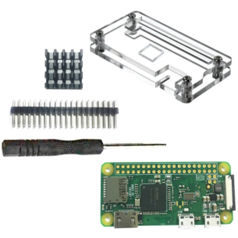 

for Raspberry Pi Zero W Kit 5MP HeatSinks Screwdriver Zero Case Cable 15cm