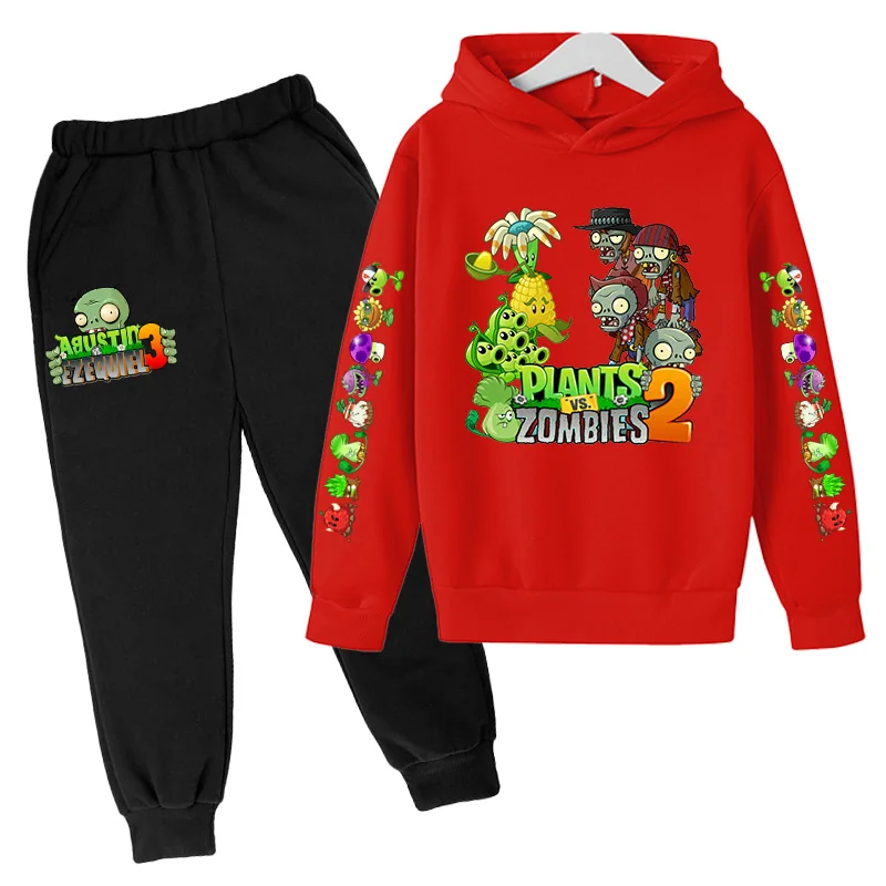 

Children's 2021 New Spring Clothing Plants Vs Zombies Boys and Girls Sweater Hoodie Children and Teens Long Sleeves Pullover