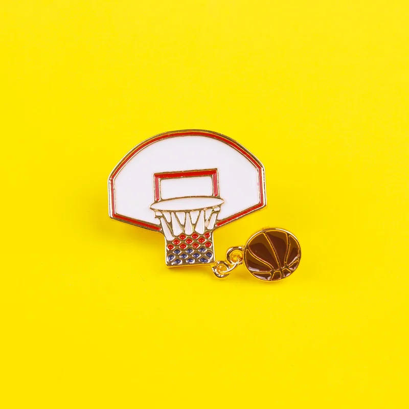 Брошь в виде баскетбольного кольца Значки для круглого рюкзака значки
