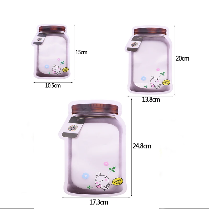 Портативная многоразовая полиэтиленовая банка Mason бутылочки пакеты для орехов