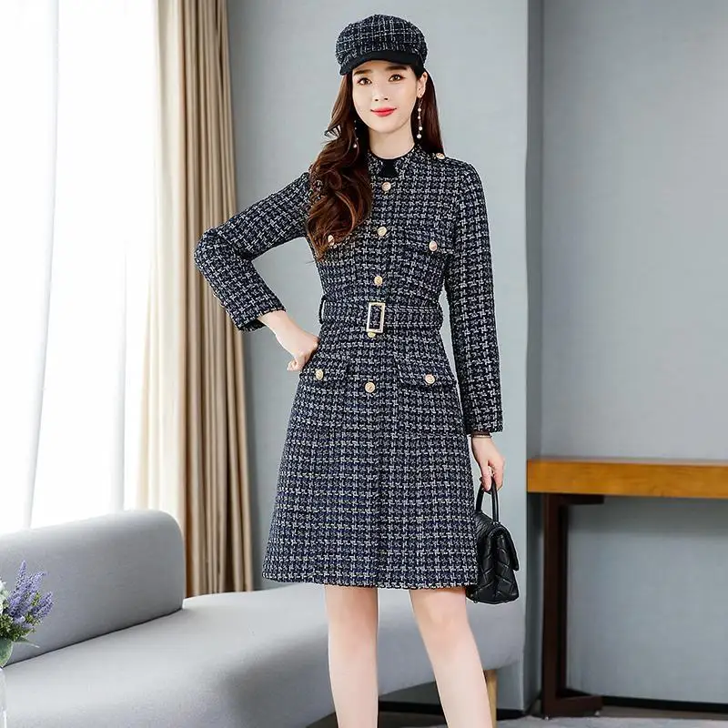 

Woolen Shorts Suit Goddess Fan Yangqi Two-piece Autumn and Winter New Korean Style Small Fragrance Mid-length Coat