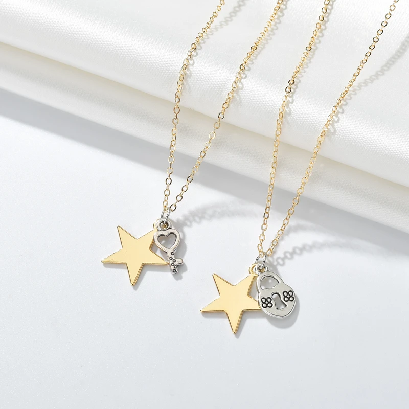 Модные ювелирные изделия для пар ожерелье s золотого и серебряного цвета Пара