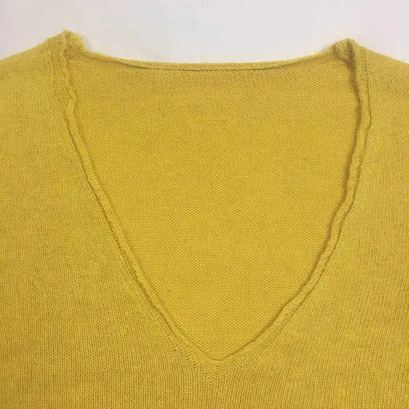 

Women's Loose Knitted Pullover Jumper Sweater V Neck Long Sleeve Knitwear Tops Size S-2XL