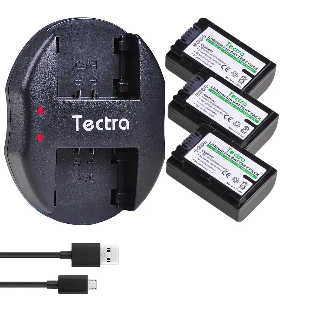 Tectra 3pc NP FH50 NPFH50 батарейки Akku + двойное зарядное устройство для Sony A290 A390 dcr sr62 DCRSR200