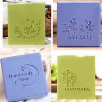 handmade letter leaf pattern stamp home cleaning natural seal with handle acrylic transparent soap stamp for diy making chapters