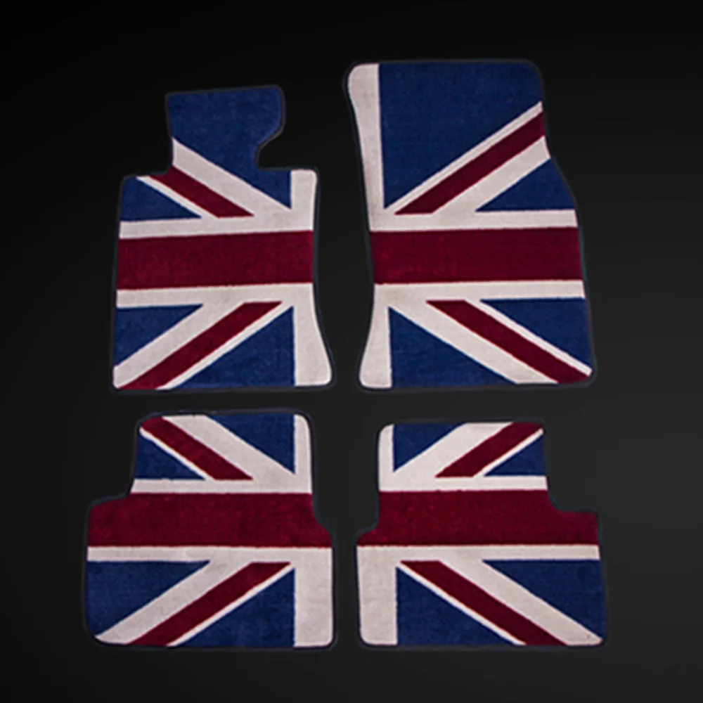Red Union Jack Автомобильные коврики, Передняя Задняя подкладка, нескользящие ковровые покрытия для Mini Cooper F60, аксессуары для интерьера, коврик для ног, полный комплект - Название цвета: Red Union Jack