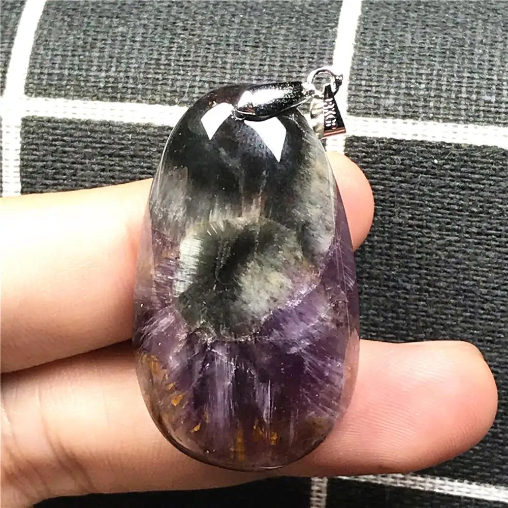 

Big Natural Auralite 23 Gold Rutilated Pendant Jewelry For Women Man Red Gold Crystal Canada 39x22x10mm Beads Energy Stone AAAAA