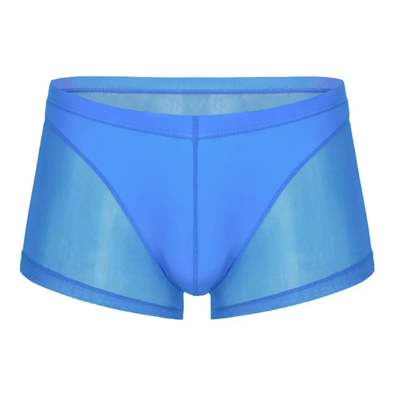6Pcs/Box Thin Shorts Men's Solid Color Underwear Translucent High Elastic Low Waist U-convex UOMO Seasons Boxer Panties