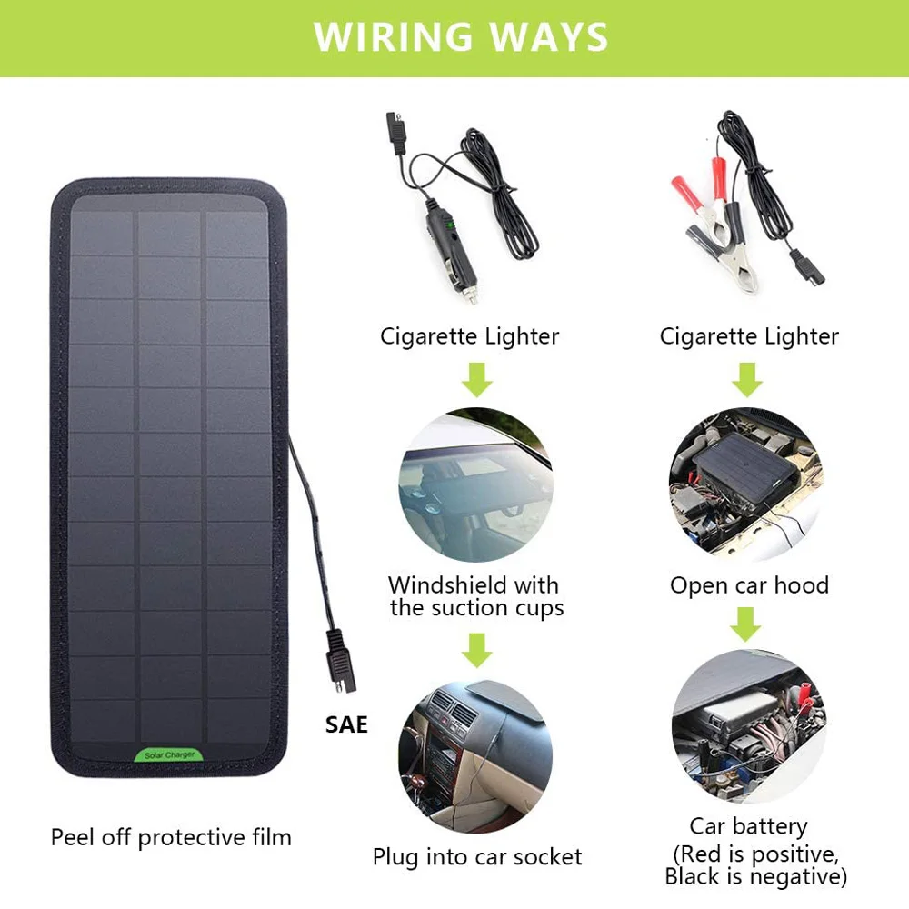 Зарядное устройство на солнечных панелях 7 5 Вт Allpowers для использования в машине