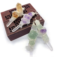natural crystal pendant winding mineral gem pendant simple and elegant mens and womens jewelry stone amulet color irregular