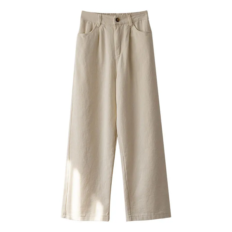 

2020 New Autumn Winter Warm Jeans Women's Korean Fleece Loose Casual Elastic Waist Wide Leg Pants Female