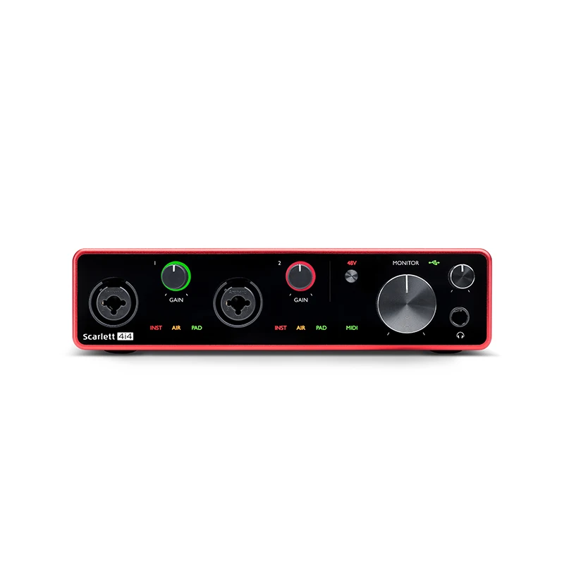 Модернизированный Focusrite Scarlett 4i4(3rd gen) 4 дюйма/4/24 бит/192 кГц AD DA конвертер USB аудио