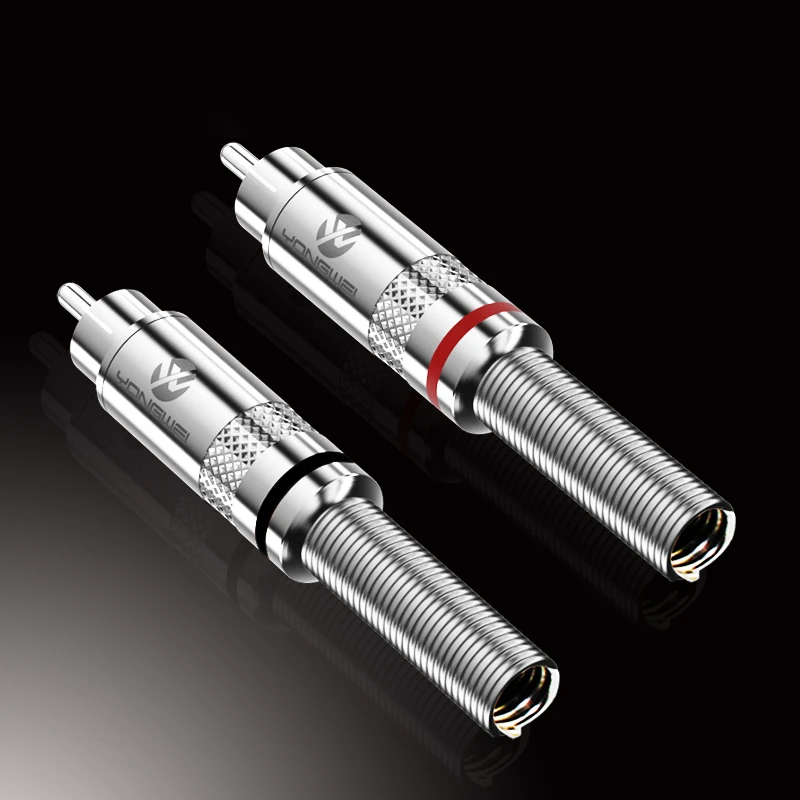 2 шт. разъем RCA высококачественный штекер аудиоразъем с металлической