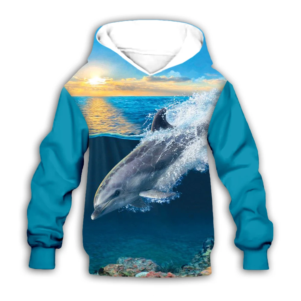 

Dolphin 3d printed Hoodies family suit tshirt zipper Pullover Kids Suit Sweatshirt Tracksuit/Pant Shorts 06
