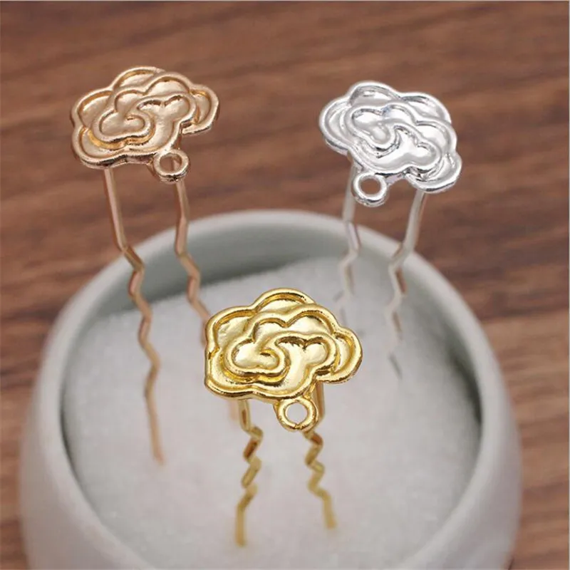 

SIXTY TOWFISH 10 шт. DIY Ювелирные изделия Аксессуары для ванной комнаты под старину заколка для волос, Материал цветок лист 15*15 мм легированнаякнопк...