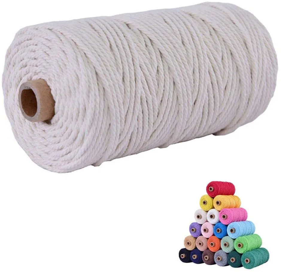 Шнур хлопковый цветной веревка для рукоделия вязания растений Рождественский